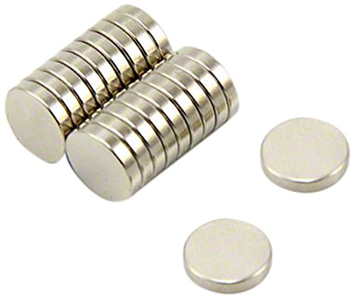 First4magnets 10 mm Durchmesser, 2 mm dicker N35 Neodym-Magnet - 1 kg Anziehungskraft 2 Stück-Packung, F670-N35-20