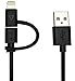 Produktbild V7 USB 2.0 Adapter, Lightning/Micro-USB, 1 m, Schwarz, USB-Kabel (USB A, Micro-USB B/Lightning, männlich/männlich, gerade)