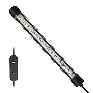 NICREW Submersible LED Aquarium Light, Underwater Fish Tank Light, Brilliant White with Blue Light Stick for Freshwater Aquariums, 7.5-inch, 4W