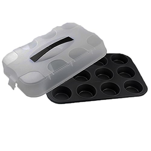 Zenker 3955 Muffin-Backblech mit Abdeckung 37 x 25 x 8 cm