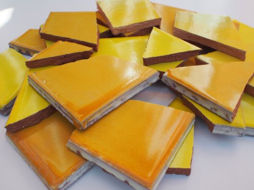 900g Bruchmosaik, Mosaikfliesen aus handgefertigten mexikanischen Fliesen – Mango Gelb – Töne - 2