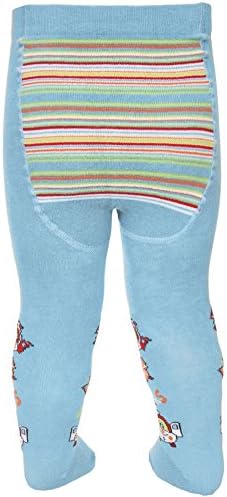 TUPTUSIE Baby Boys Cotton Tights Sea Blue Happy Cars E2E (56-62cm (0-6 Months), Sea Blue)