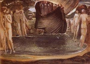 GFM Painting Handmade Oil Painting Reproductions of Design For The Sirens,Oil Painting by Sir Edward Coley Burne Jones - 72 By 96 inches