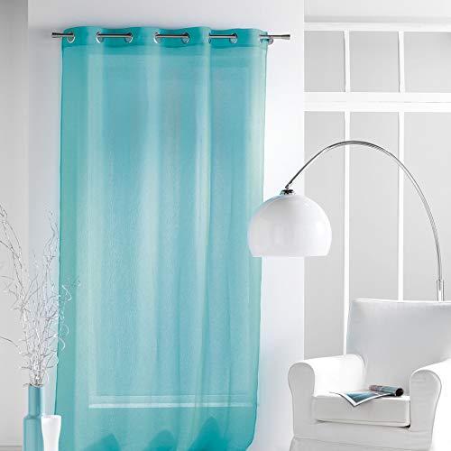 Douceur d'Intérieur  - 1622561, Visillo con Anillas, 140 X 240 Cm, Paloma, Visillo Crash, Azul