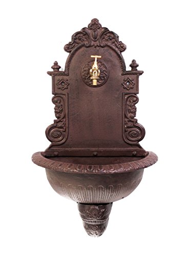 Waschbecken Wandbrunnen Garten Eisen Gründerzeit antik Stil Brunnen Blume - 3