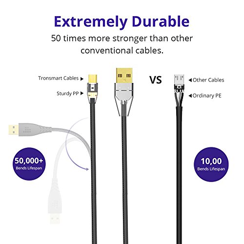 C  ble Micro USB  1m 3ft  Lot de 3   Tronsmart Chargeur en Nylon Tress   Cable Micro USB Chargeur pour Samsung Galaxy  Sony  HTC  Nexus  LG  Huawei  K