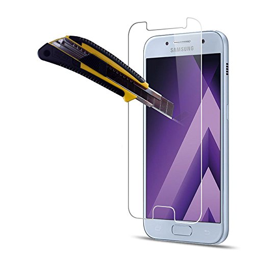 Samsung Galaxy A3 2017 Panzerglas, Auideas 2 Stück Ultra-klar Schutzfolie für Schutzfolie,Glasfolie Hartglas 9H Panzerglas (0,25)mm Panzerglasfolie für - 3