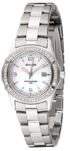 Accurist LB1540P - Reloj de cuarzo para mujeres, correa de acero inoxidable, color plateada