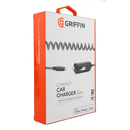 Griffin PowerJolt Se 12w/24 amp In-Car Charger with Apple Lightning Tip for iPhone/iPod/iPad - Black
