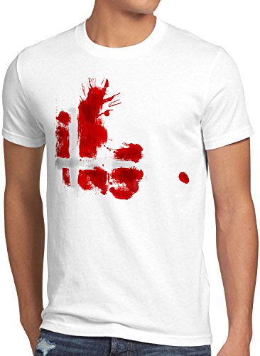 CottonCloud Flagge Dänemark Herren T-Shirt Fußball Sport Denmark WM EM Fahne, Größe:XL, Farbe:Weiß