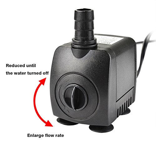 IDEALEBEN Springbrunnen Pumpe Wasserspielpumpe mit LED-Ringbeleuchtung Set für Garten-Brunnen / Tauchpumpe Wasser-Zyklus / Teich-Brunnen / Rockery-Brunnen (DC12V 9.5W) - 2