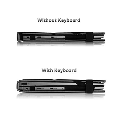 Lenovo MIIX 320 Hülle Case -Infiland Slim Fit Folio PU-lederne dünne Kunstleder Schutzhülle Cover Tasche für Lenovo MIIX 320 25,65cm (10,1 Zoll HD IPS Touch) 2in1 Tablet (Tablet und Tastatur sind nicht entgehaltet,mit Auto Schlaf / Wach Funktion)(Schwarz) - 4