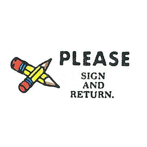 Center Enterprise CE412 "PLEASE SIGN AND RETURN" Stamp by Center Enterprise