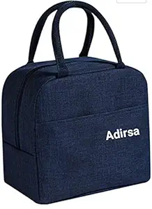 ADIRSA LB3003 Polyurethane Insulated Lunch Bag / Tiffin Bag for Women, Kids , School , Picnic , Work Carry Bag (Navy Blue)