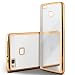 Produktbild MoEx Huawei P9 Lite Hülle Silikon Transparent Gold [OneFlow Chrom Back-Cover] Silikonhülle Dünn Schutzhülle Handyhülle für Huawei P9 Lite/G9/G9 Lite Case Ultra-Slim Tasche TPU