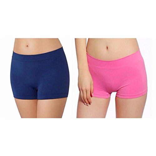 GLAMORASWomen's Nylon, Polyester & Spandex Boy Shorts (Pack of 2)