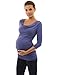 PattyBoutik Mama 2in1 Style 3/4 Sleeve Nursing Maternity Tunic (Blue 14)
