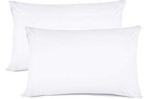 KINFOLK TEXTILE Egyptian Cotton 200 Thread Count Pillow Cases 2 Pack (White)