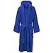 Produktbild Myshoestore® Unisex 100% luxuriöse ägyptische Baumwolle, superweicher velour Handtuchstoff, Bademantel, Schlafröcke, Frottier, Nachtwäsche, Loungekleidung, Hausmantel mit Taschen und Gürtel Gr. Medium, Royal Blue / Hooded