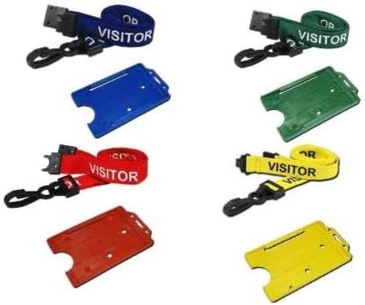 VISITOR Lanyard with Portrait ID Card Holder - badge holder - FREE P&amp;P!!! (Green)