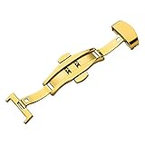 Uhrenarmband Schnalle Schmetterling Gold Mens Faltschließe für 22mm Uhrenarmband