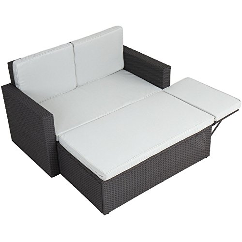 Miadomodo Multifunktionale Polyrattan Gartenmöbel Sofa Couch Gartencouch Gartenliege Ecksofa witterungsbeständig inkl. Abnehmbare Kissenbezüge mit Farbwahl Miadomodo Multifunktionale Polyrattan Gartenmöbel Sofa Couch Gartencouch Gartenliege Ecksofa witterungsbeständig inkl. Abnehmbare Kissenbezüge mit Farbwahl