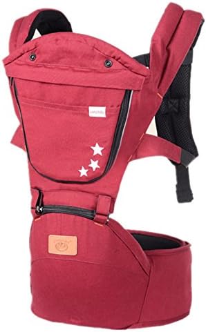 Angelparty Little Star Newborn Infant Baby Carrier Hip Seat | Summer 3D Honeycomb Net Breathable | Comfortable and Cozy | Labour Saving Design | Hands Free for Mom | Red