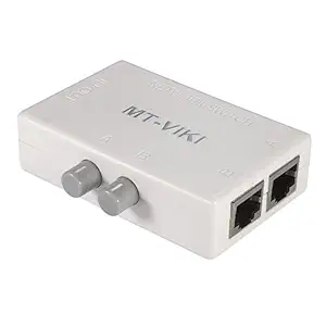 MT-VIKI 2 Ports Network Switch Splitter Selector Hub 2-In 1-Out or 1-In 2-Out 100M MT-RJ45-2M