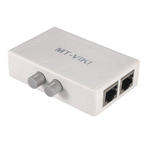 LEAGY MT-VIKI RJ45-2M- Conmutador de red con 3 puertos (2 entradas y 1 salida o 2 salidas y 1 entrada, 100 M)
