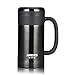 Produktbild Doppelwandiger vakuumisolierter Edelstahl Wasser Flasche/Thermos Kaffee Tasse mit Tragegriff und abnehmbarer Tee strainer-bpa [450ml/444 ml] Schwarz