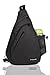 Produktbild Crossbody Sling Rucksack: insigniax Cabrio/Triangle Schultertasche für Männer Frauen Schule Jungen Mädchen Wandern Arbeit mit Flaschenhalter, Handytasche. Maße (H x B x T): 18.5 x 4.7 x 11.4", schwarz