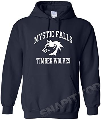 Funny The Vampire Diaries inspired Hoodies - Mystic Falls Salvatore 17 4 Colours (Navy Blue, 12-13)