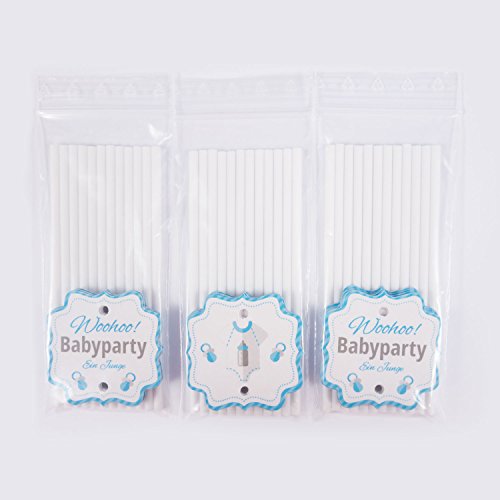 Baby Shower, Babyparty, Cupcake Deko, Muffin Deko, Cake-Pops, Einstecker, 12 Stück, junge, blau von Mia-Félice Decorations - 5