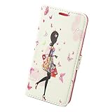 Felfy Hülle für Huawei P10 Lite,Huawei P10 Lite Lederhülle,Huawei P10 Lite Handyhülle Glitzer Flip Wallet PU Lederhülle Magnetic Buckle Handyhülle Ledercase Tasche Hüllen Brieftasche Bunte Gemalt Malerei elegantes Mädchen Muster mit Glänzende Crystal Strass Diamant [PU Leder & Silikon Innenschale] Schutzhülle Tasche Schale Handy Etui Karten Slot Lederhülle für Huawei P10 Lite [Shopping Mädchen] + 1x Silver Stylus+ 1x Bling Dust Plug [Farbe Random] - 2