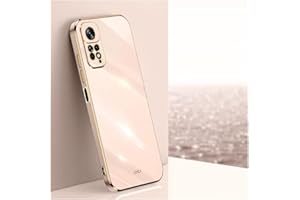 ATISIJIE Funda para Xiaomi Redmi Note 11 Pro 4G/5G Carcasa, Frontera de Oro Carcasa, Moda Galvanoplastia Ultra Fina TPU Suave Flexible Case Anti-Choques y Anti- Arañazos Case Rosa