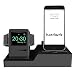 Produktbild hardwrk Charging Stand - kompatibel mit Apple Watch, iPhone & AirPods - schwarz - 3 in 1 Ladestation im Classic Mac Design - Silikon schwarz