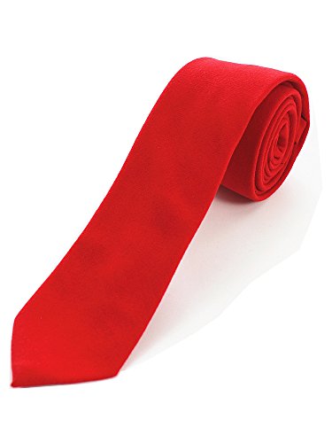 RBOCOTT 2.4" Cotton Necktie Solid Color Mens Cashmere Wool Skinny Tie