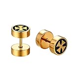 Regalo ideal: los pendientes en oro, plata y negro son un atractivo y se adaptan a cualquier atuendo. Perfecto para el trabajo, ocio, fiestas, eventos y cumpleaños y bodas. Regalo ideal para amigos, tu amor, tus buenos amigos y sus colegas. Con los dilatadores llamará la atención. Bonitos pendientes para todas las edades.