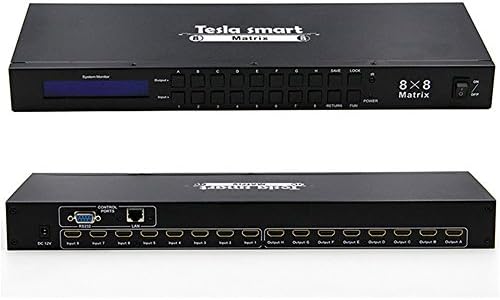 Telsa Rack Mount DVI KVM Switch 8x8 with support LAN&amp; RS232