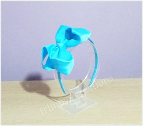 5inch Grosgrain Ribbon School Hair Bow Clips Baby Toddler Big Girls Lady Alice Hair Band Grip Assorted Colours Turquoise Blue School Hairbows
