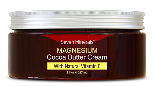 NEW Magnesium Cream for Pain Calm, Leg Cramps, Sleep & Muscle Soreness. With Moisturizing Organic Cocoa Butter and Vitamin E. Our All Natural USA Made Creme is Safe for Kids