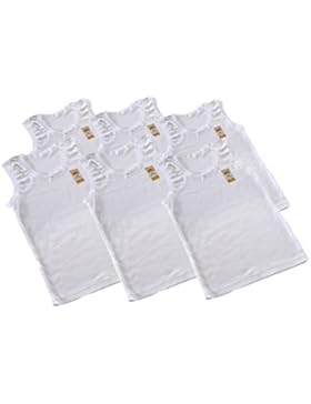 Mädchen Unterhemden 100% warme Baumwolle (6er Pack)