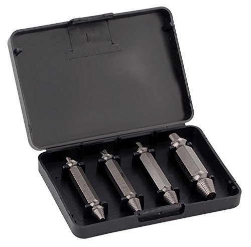 Hensych Bohraufsatzset zum Entfernen beschädigter Schrauben, Stahl, 4 Stück