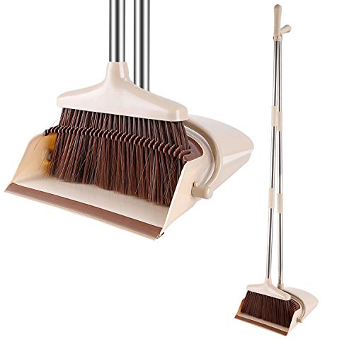 Wuudi Ensemble Balai et Pelle à Balai avec Manche Long Balayette Pelle Balai avec long manche télescopique 120 cm