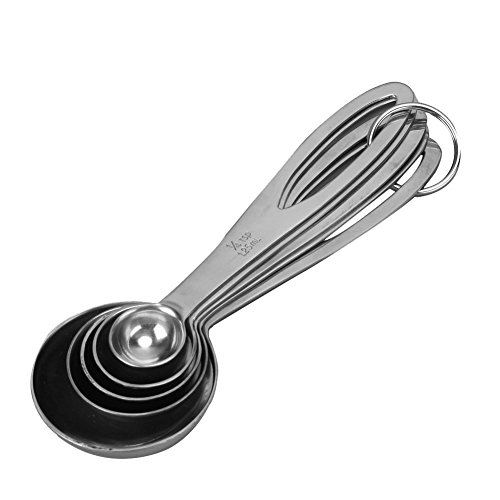 5Pcs Edelstahl Messlöffel-Sets Messbecher für Küche Kochen Backen - 3