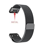Für Gear Fenix 5 Armbanduhr Band, yustar 22 mm Schnellspanner Milanaise Loop Edelstahl Stahl Mesh Ersatz Strap Armband für Samsung Garmin Fenix 5/Forerunner 935 Smart Watch M schwarz