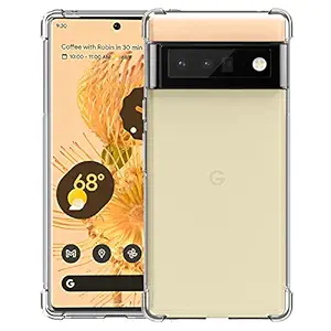 Foluu for Google Pixel 6 Pro Case, Pixel 6 Pro Case Clear, Scratch Resistant Reinforced Corners TPU Rubber Soft Skin Silicone Protective Case Cover for Google Pixel 6 Pro 2021 (Crystal Clear)