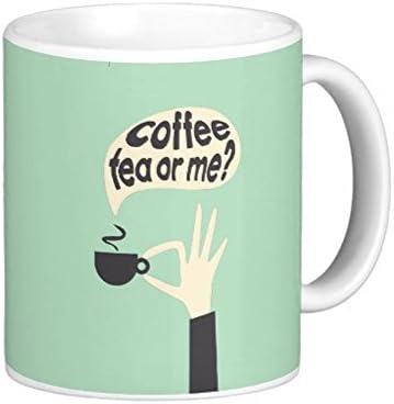 LVSURE mugs Retro Coffee Tea or Me Typography Classic White Coffee Mug - Tea Mug Coffee Cup - Gift - Customize mug