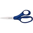 FISKARS Scissors, School Scissors, Teens 12+, Longer Blades with Pointed Tip, Ergonomic Handle, Stainless Steel Blades, Right-Handed, Made in Finland, Blue, 18cm