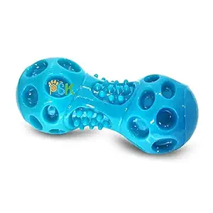 PSK PET MERT Dog Chew Toys for Aggressive Chewers, Bite Resistant Dog Squeaky Toys Durable Soft Rubber Dumbbell Dog Teething Toys Floating Dog Toy Ideal for Pool Use Best for Small and Medium Breeds